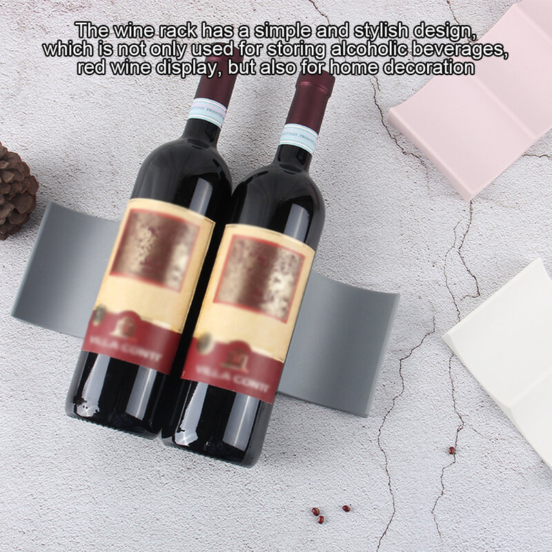 Rak anggur dapat ditumpuk pemegang botol, Meja rak botol anggur botol anggur dapat penata untuk dapur kabinet kulkas rumah