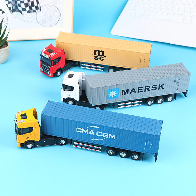 1:36 Alloy Container Truck Toy Model Toy Highly Simulation Children Pull-Back Delivery Vehicle Boy Toys For Children