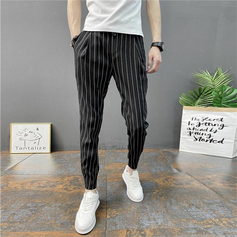 2024 New Spring and Summer Fashion Pi Shuai Korean Edition Trendy High Waist Stripe Print Oversize Versatile Casual Harlan Pants