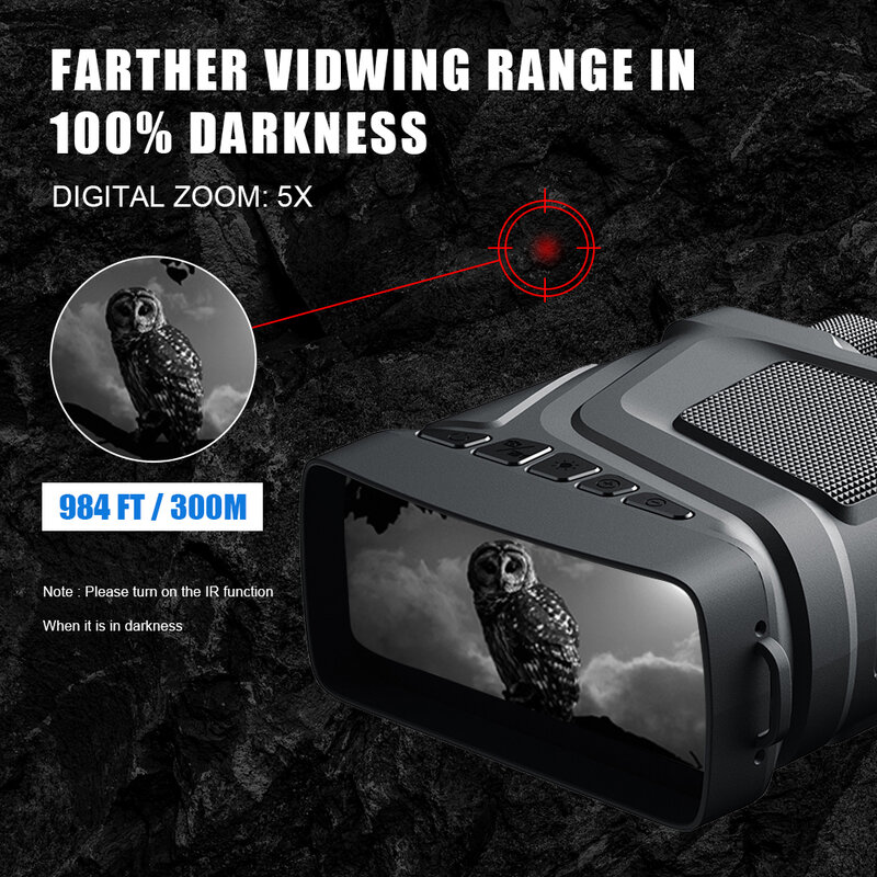 R12 5X зум цифровой инфракрасный бинокль ночного видения для охоты кемпинга профессиональный прибор ночного видения 300 м