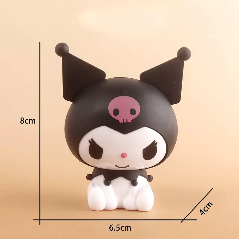 Sanurgente-Figurines Kawaii Cinnamoroll Kuromi pour Enfants, Hello Kitty Cat Cake, Collection Anime, Cadeaux de Noël, Jouets, 8cm
