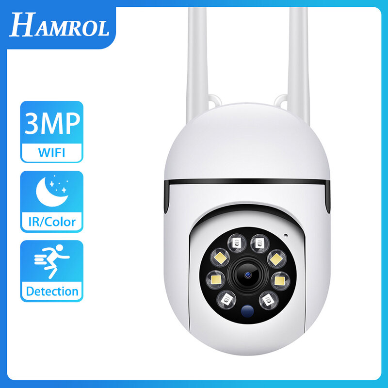 Caméra de surveillance extérieure PTZ IP WiFi 5G HD 3MP/1080p, dispositif de sécurité sans fil, avec n'aime numérique x4, vision nocturne et protocole Yilot