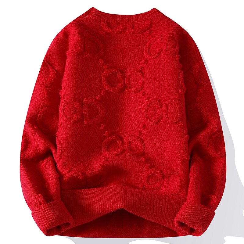 Мужской мягкий шерстяной свитер, классический теплый трикотажный свитер, Осень-зима 2023