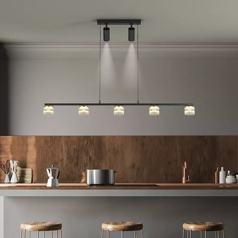 Living Room Pendant Lights Modern Minimalist Nordic 2021 New Atmosphere Creative Bedroom Bar Dining Chandelier With Spotlight
