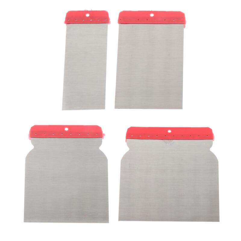 4x Putty Knife Stainless Steel Applying Putty Plaster Cement Wall Patching Comfort Handle Wall and Paint Scraper Spatula
