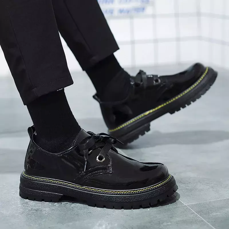 New Autumn Men's Shoes Breathable 2024 Fashion Shoe Men Black Board Shoes Men's Casual Leather Shoe