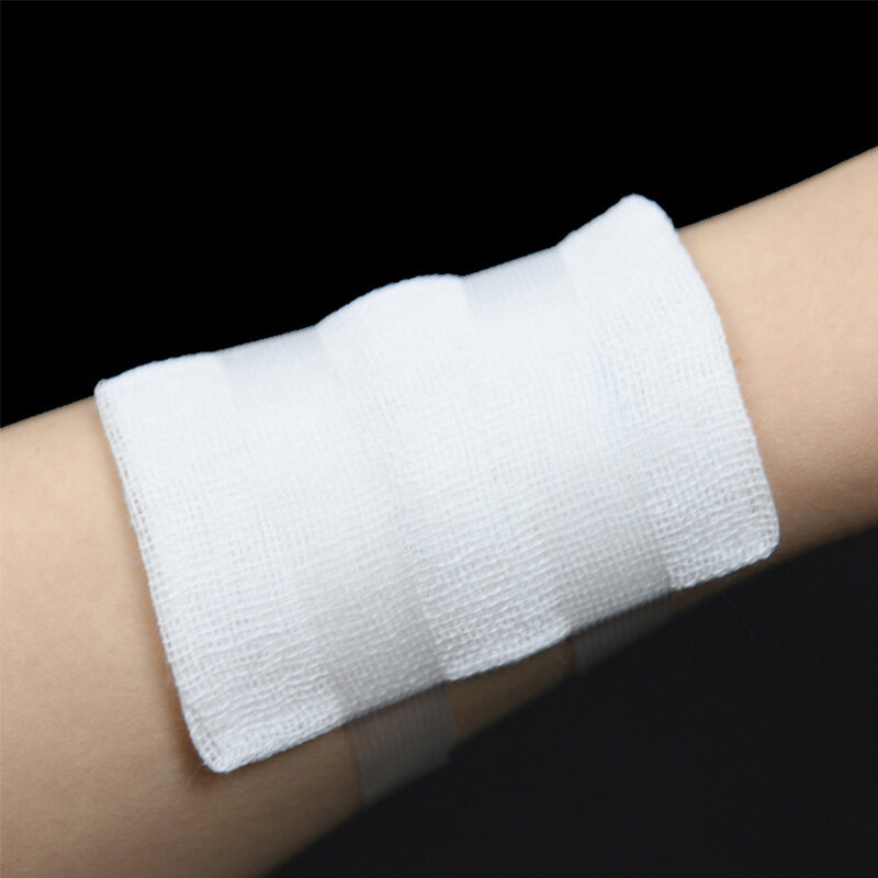 100Pcs 6x8cm/8x10cm 8 Layer Medical Wound Dressing Absorbent Cotton Gauze Pad Block Surgical Dressing Degreased Gauze Pieces