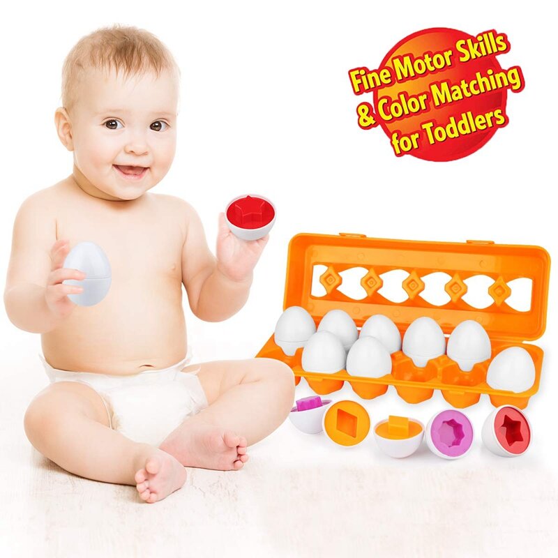 Toddler Eggs Set Toys, brinquedos educativos de classificação por cores, combinando para crianças, meninos, meninas, 1, 2, 3 anos