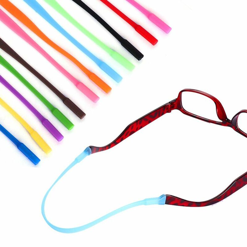Elastic Anti-Slip Silicone Óculos Correias, Óculos Cordas Cordas, Óculos De Sol Cadeia, Banda Sports, Suporte Do Cabo, 2pcs