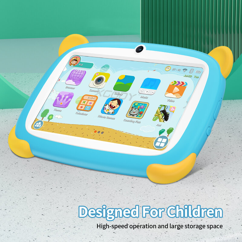 Tablet anak 7 ", Android 9.0 2GB 32GB Quad Core WIFI Google Play Tablet anak-anak di Ibrani 4000mAH