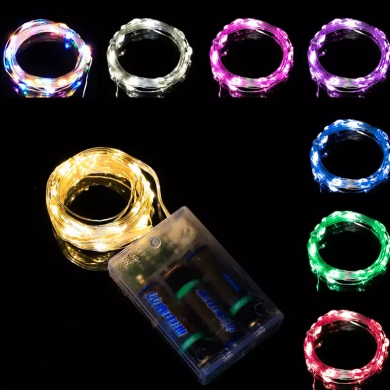 5M/20M Copper Wire LED Lights String Battery Box Waterproof Garland Fairy Light Christmas Wedding Party Decor Holiday Lighting