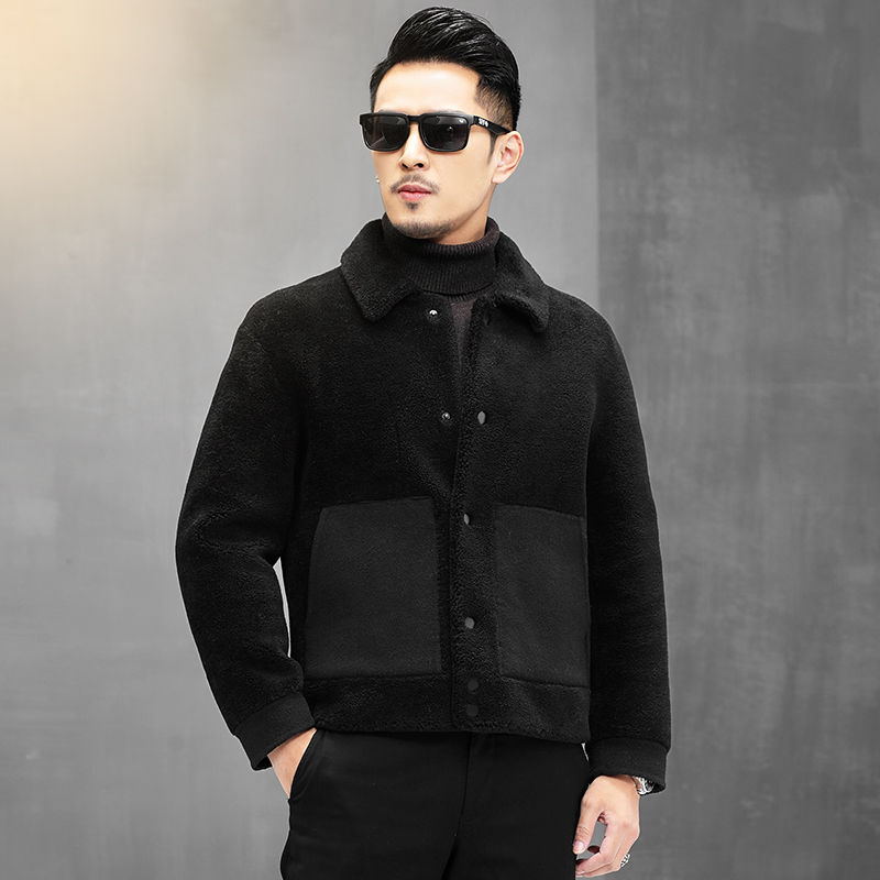짧은 진품 모피 따뜻한 코트 양모 모피 자켓 남성용, 양털 깎기 겉옷 G369, 2022 가을 겨울 패션