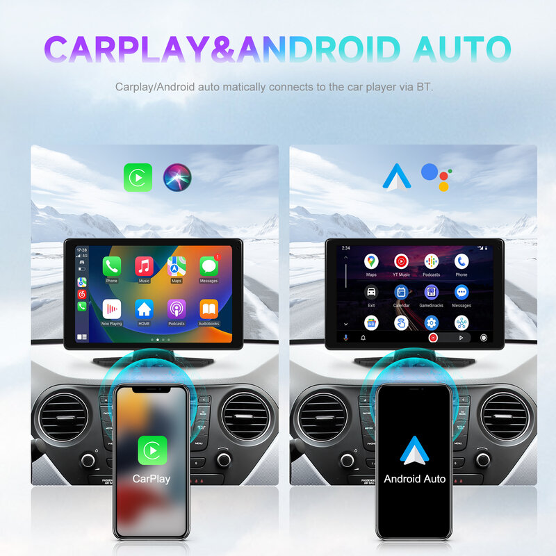 LeeKooLuu-CarPlay sans fil Android Auto Bluetooth Apple Airplay, caméra avant 4K, caméra arrière DVR pour camions et camionnettes, écran 8"