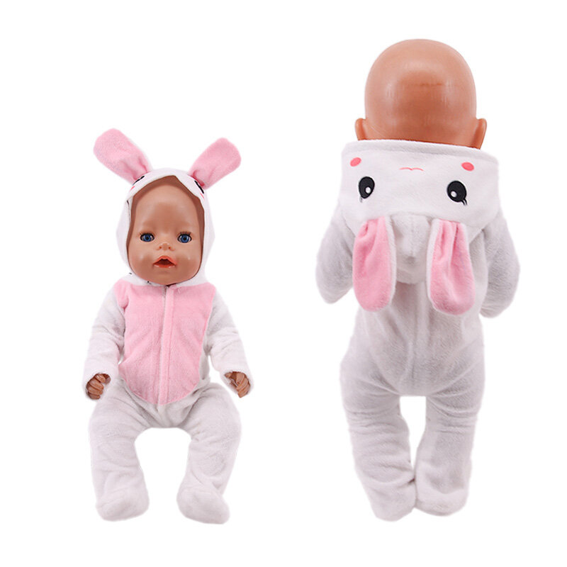 Accesorios de ropa de felpa de animales Kawaii para muñeca bebé nacida de 43cm, juguetes de muñeca americana de 18 pulgadas, regalo de cumpleaños y Navidad