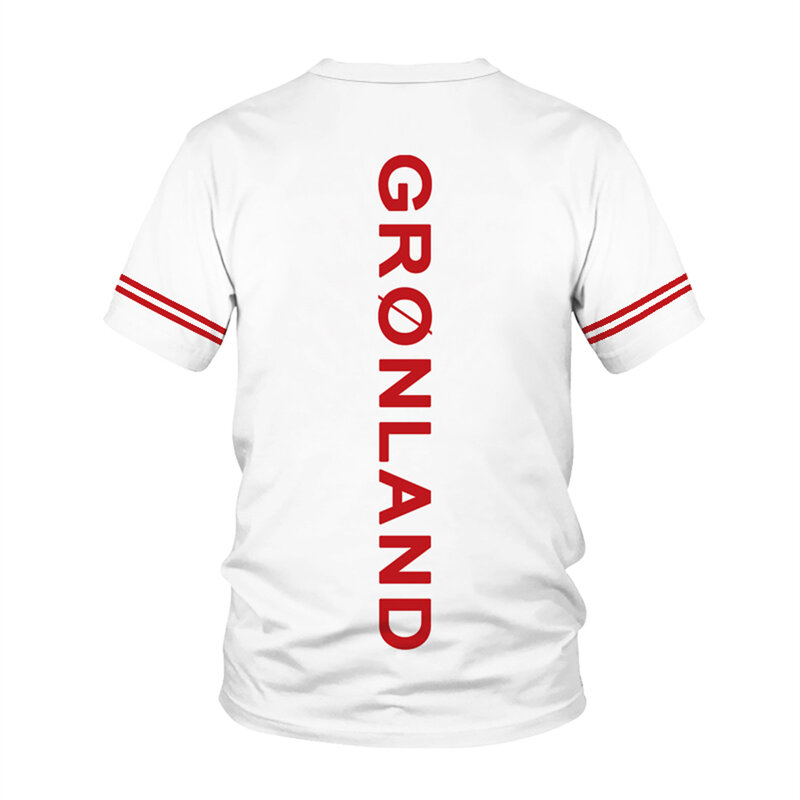 T-Shirt a maniche corte da donna nuova estate calda da uomo con motivo a bandiera del paese della groenlandia stessa maglietta 3D per bambini