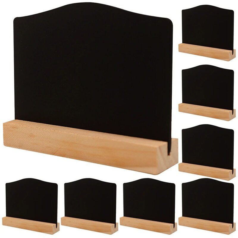8ชิ้นกระดานดำสองด้านขนาดเล็กบอร์ดข้อความชอล์กป้ายข้อความกระดานดำแสดงบนโต๊ะ
