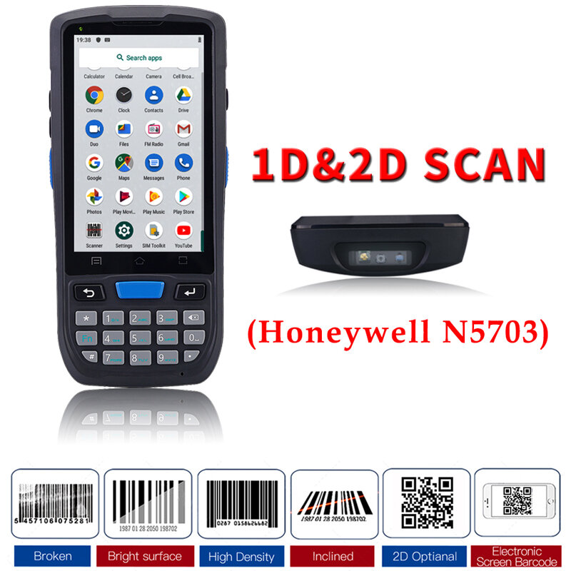 RUIYANTEK Industrial Mobile PDA with Phone, 8MP HD Camera, Handheld PDAS, DHL Barcode Scanner