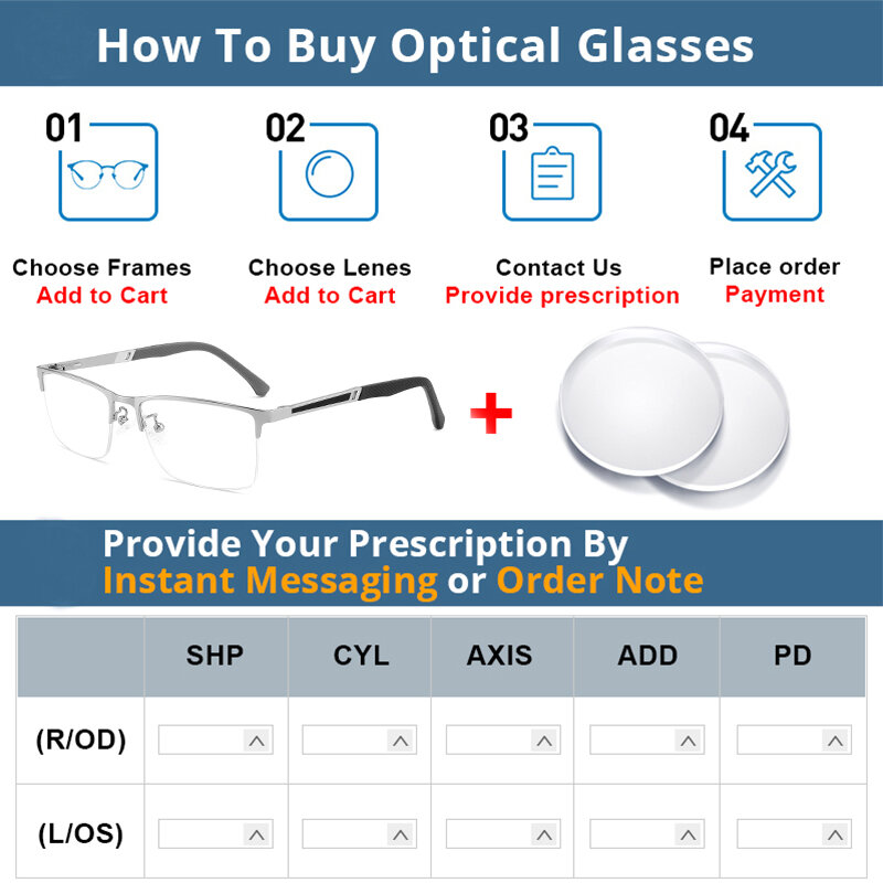 BLMUSA Men's Progressive Multifocal Reading Glasses Anti Blue Light Blocking Eyeglasses Classic Business Optical Glasses For Men