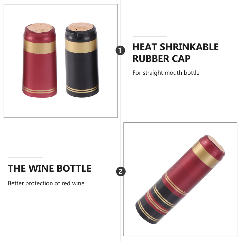 100pcs Heat Shrink Capsules Wine Bottle Capsules Wine Heat Shrinkable Cap Wine Shrink Film Wrap for Wine Straight Mouth Bottle
