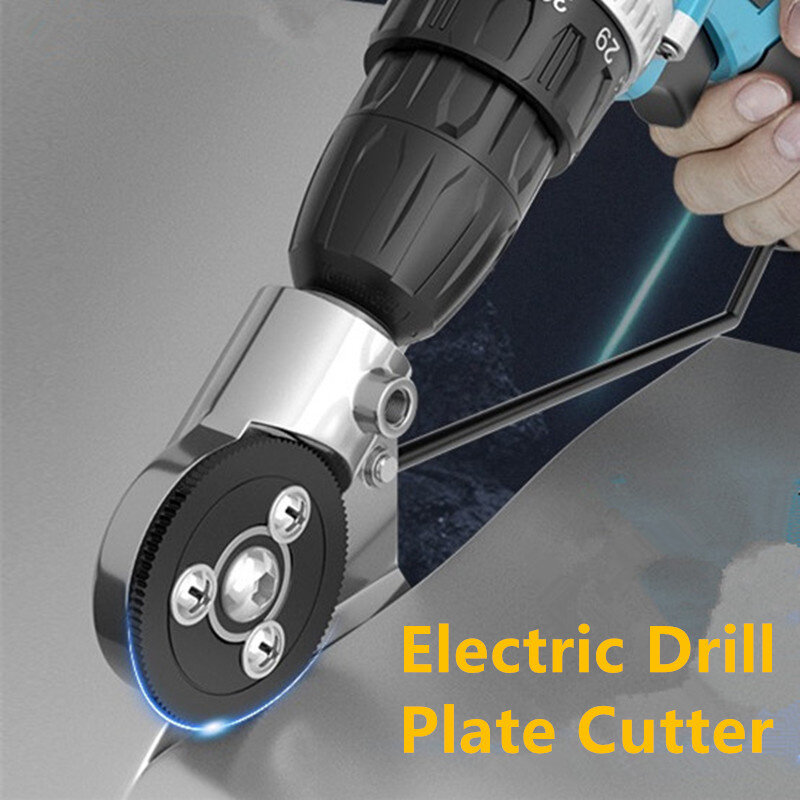 Electric drill plate cutter metal sheet adapter tools Attachment Punch Tool Sharp Scissor Kit Cutting Steel Alloy Plastic