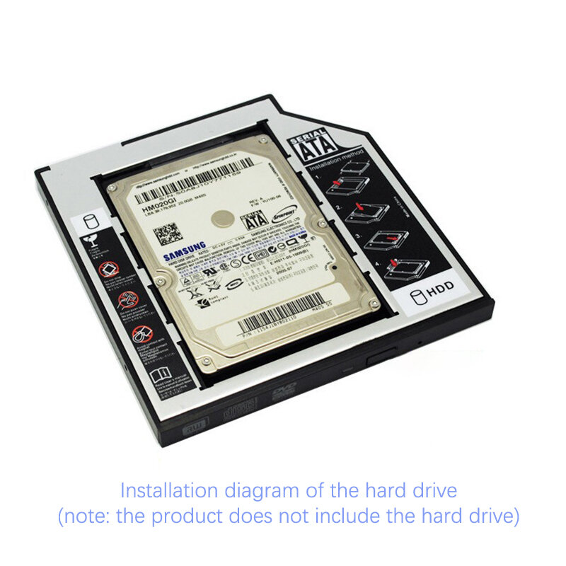Universal 9.5/12.7mm Laptop Stand Optical Drive Hard Drive Bay 2.5-inch SSD Solid-State Drive SATA3