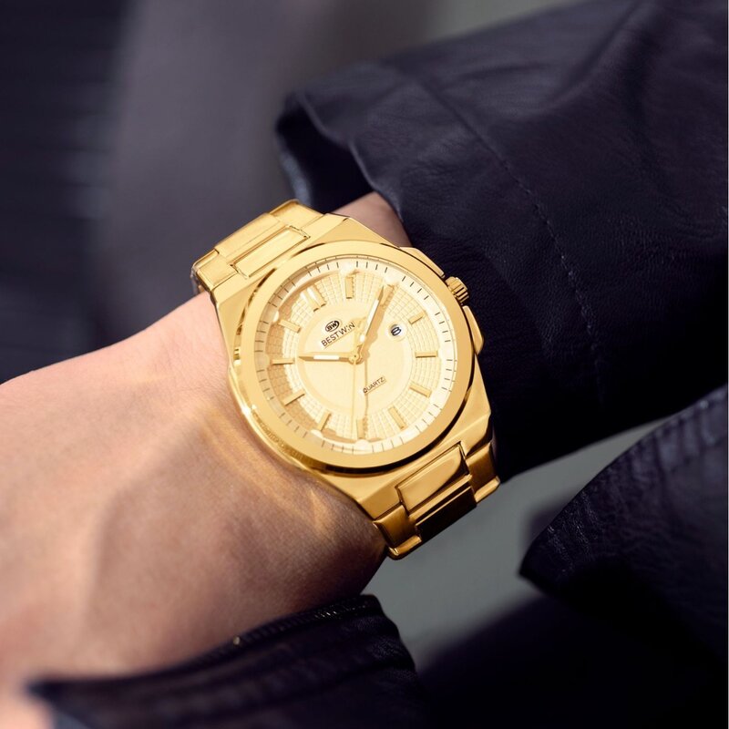 Najlepsze marki męskie zegarki Biznes Luksusowy wodoodporny datownik Męski stalowy pasek Casualowy zegarek kwarcowy Sportowy zegarek na rękę Męski zegar