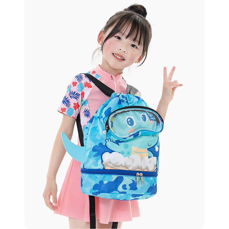 Kids Swimming Backpack Wet Dry Separation Waterproof Portable Pvc Clothes Holder Boys Girls Pool Beach Swimwear Storage Bag New