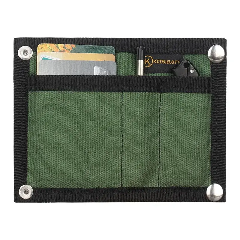 Tas penyimpanan peralatan EDC Ourdoor, dompet tempat kartu kredit dapat dilipat multifungsi, tas kantung alat Universal pena pisau taktis