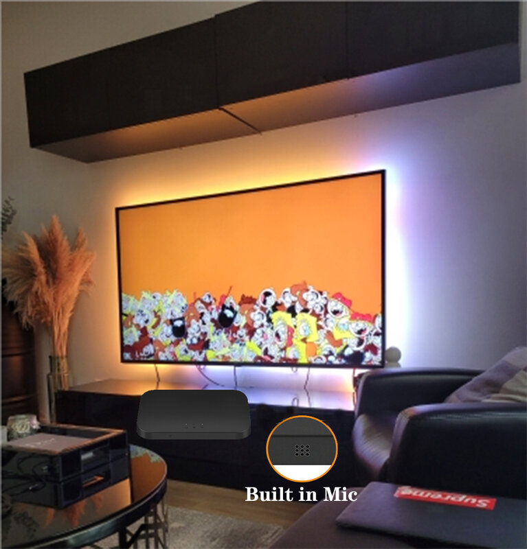 Smart Ambient Tv Led Backlight Voor 4K Hdmi 2.0 Apparaat Sync Doos Led Strip Verlichting Kit Wifi Alexa Voice google Assistent Controle
