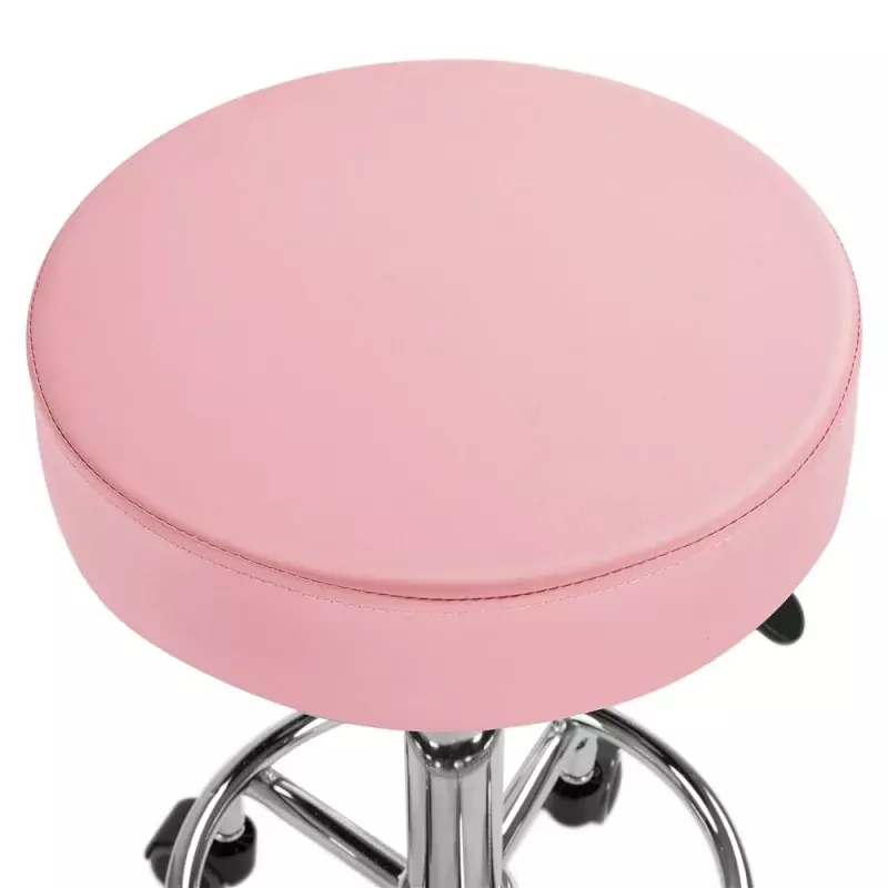 SmileMart-taburete de salón de cuero ajustable, con ruedas, para uso médico/tatuaje, color rosa