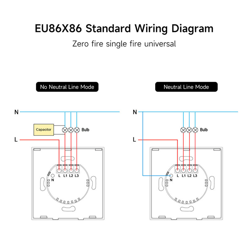 Tuya Zigbee-Luz LED táctil inteligente, interruptor de la UE, control remoto inalámbrico, No requiere cable neutro, 1-3 entradas, Alexa y Google Home
