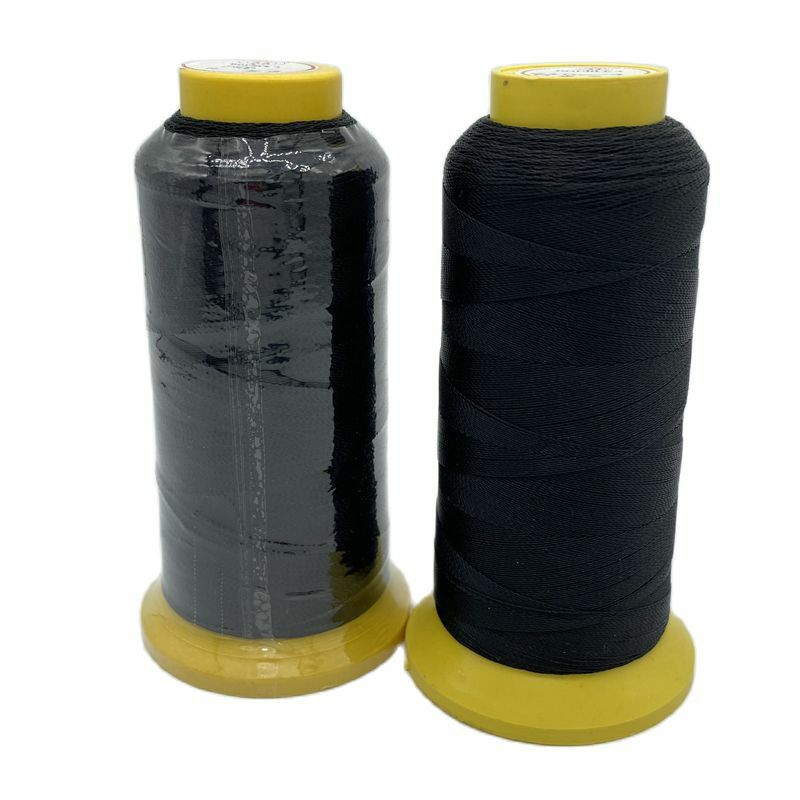 1 roll 1500m in lengte Zwarte Polyester draad Pruik naaigaren haar weven draad met gift 1 pc 6.5cm C gebogen naald