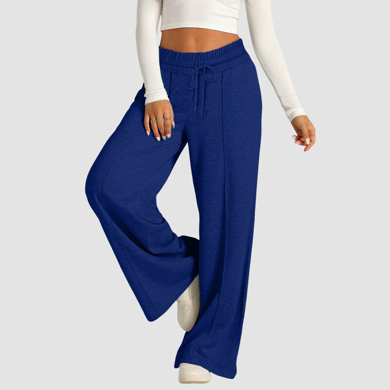 Women's Oversized Loose Fit Wide Leg Pants Lightweight Sweatpants Drawstring Elastic Waisted Casual Straight Leg Trousers