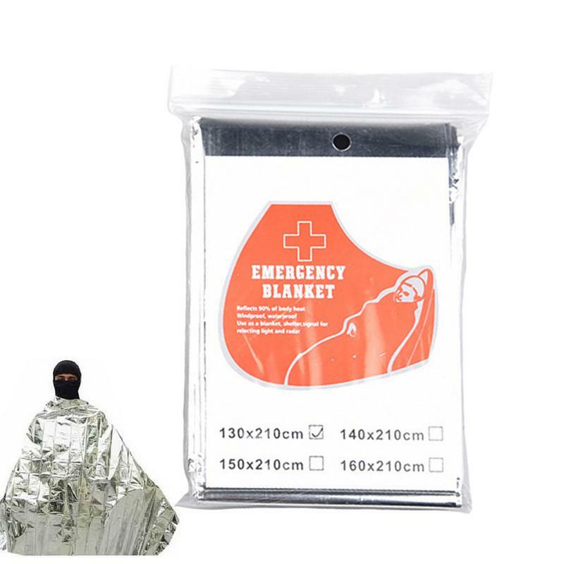 Foil Survival Blanket Double-Sided Thermal Blankets for Survival Outdoor Sports Supplies for Camping Hiking Marathon Wilderness