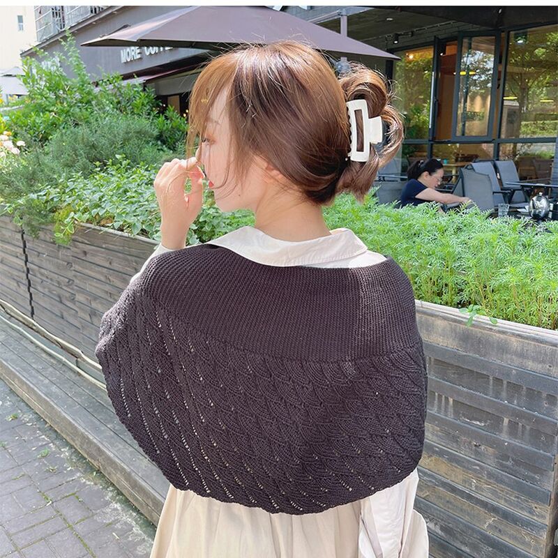 Fake Collars Shawl For Women Knitted False Collar Scarf Decorative Hollow Weave Sleeves Detachable Collar Accessory