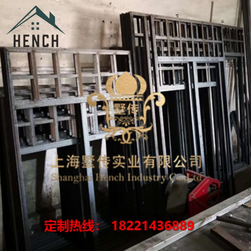 Hench Hot Selling 3D/CAD Designing Steel Glass Doors Fence Window Fame For Castle Use Exterior Interiro Made In China