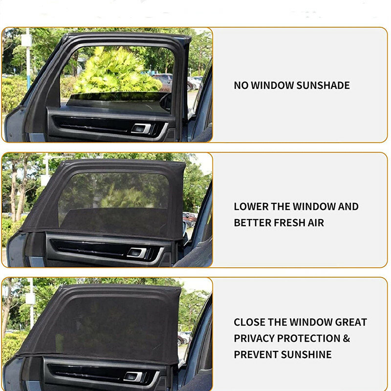 Parasole per finestrino dell'auto da 2 pezzi, parasole per finestrino posteriore dell'auto, abbagliamento del sole e protezione della Privacy per bambini piccoli Design per adulti