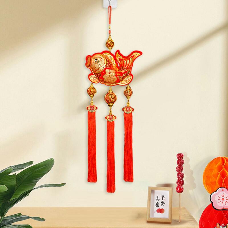2024 nowy rok dekoracja ryb urok wiszący Ornament wystrój roku księżycowego chiński charakter Fu do sypialni wakacyjna na ścianę biura domowego