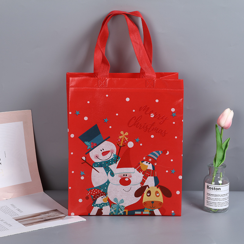 Новинка 2024, сумка для рождественских подарков, сумка для покупок с принтом, складная многоразовая сумка-тоут, складная сумка для путешествий, нетканое искусство