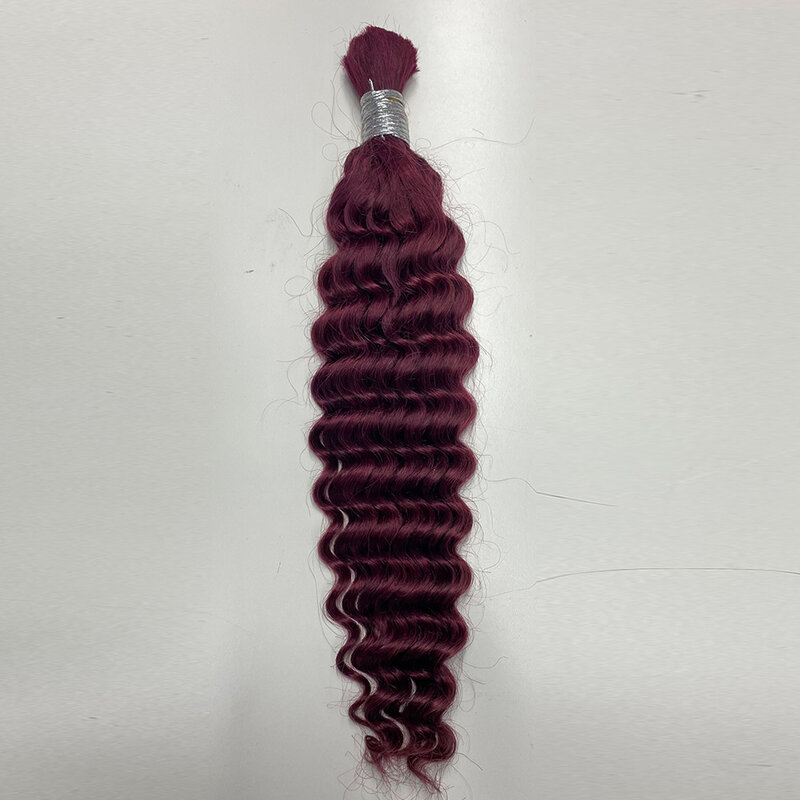 10A capelli umani Bulk Hair Machine Made Virgin Remy Deep Wave capelli ricci 12-32 pollici 100g estensioni dei capelli biondi allo zenzero senza trama