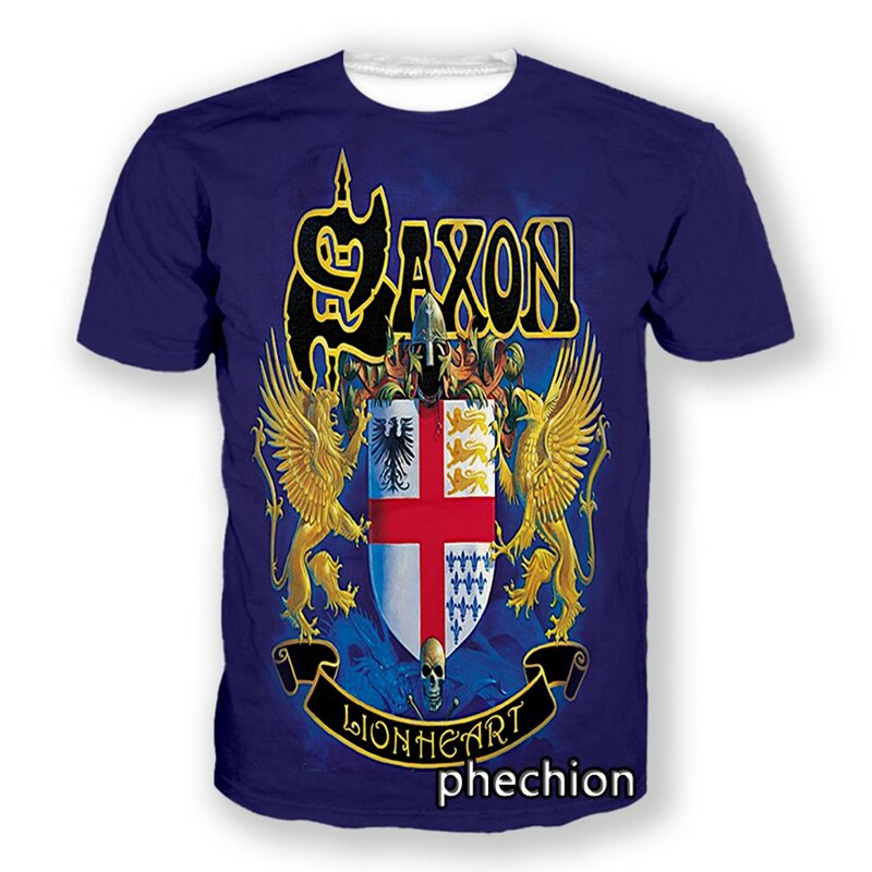 Футболка phechion Saxon Band с 3D принтом для мужчин и женщин, рубашка в стиле хип-хоп, одежда унисекс, топы, поставщики, Прямая поставка, A51