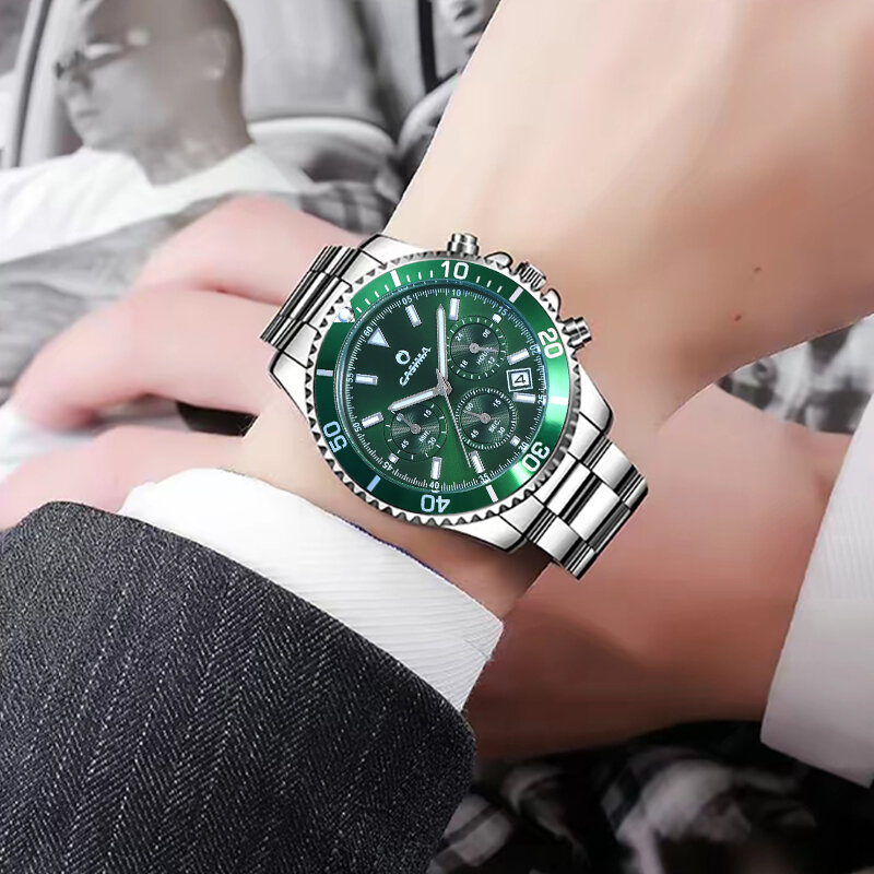 Часы наручные CASIMA мужские кварцевые, роскошные брендовые классические водонепроницаемые, с браслетом из нержавеющей стали