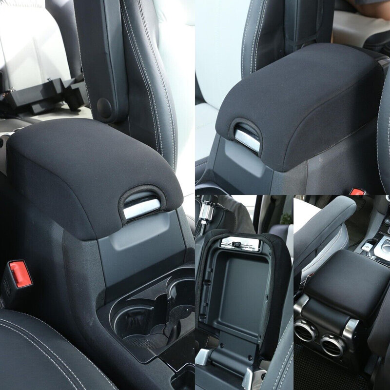 Center Console Armrest Box Lid Cover Black Fit for Land Rover Discovery 3 2004-2009 2010 2011 2012 2013 2014 2015 2016 Cloth