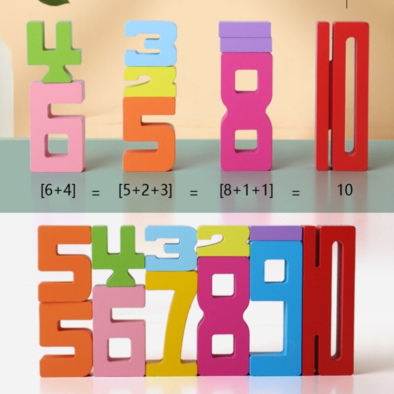 3D Digital Number Building Block Set para o Bebê, Brinquedo Empilhador, Desenvolvimento do Cérebro, Aprendizagem, Montessori, Presente para Crianças