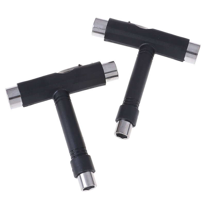 Nueva llave para monopatín en forma de T llave multifuncional para patín de ruedas llave de servicio pesado herramienta Multi T con Mini llave negra