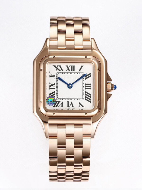 Steel with diamond case Baked steel Blue needle sapphire Crystal Tank Quartz watch 2024 Women's new watch fashion luxury watch