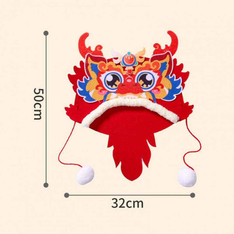 Głowa smoka zestaw materiałów na czapkę z włókniny chiński nowy rok rekwizyt dla dzieci ręcznie robiony głowa smoka kapelusz z kreskówek