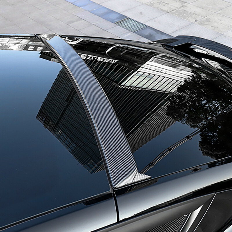 Alerón trasero ABS para techo de coche, accesorio de ajuste para Tesla modelo Y, color negro brillante, fibra de carbono, 2021, 2022, 2023