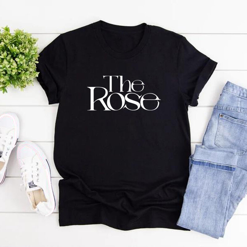A camiseta gráfica Rose Kpop para mulheres, camisa Voltar para mim, camiseta do grupo coreano, streetwear de manga curta, roupas femininas