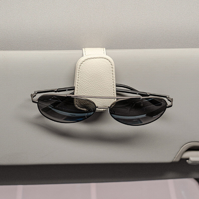 Klip kacamata mobil multifungsi, penutup mata kulit kacamata klip magnetik pemegang klip kacamata hitam gantungan Aksesori Mobil Universal